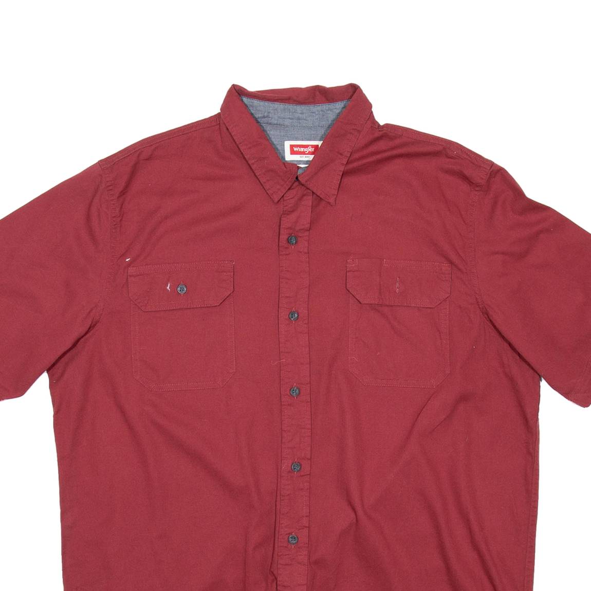 WRANGLER Mens Plain Shirt Red L