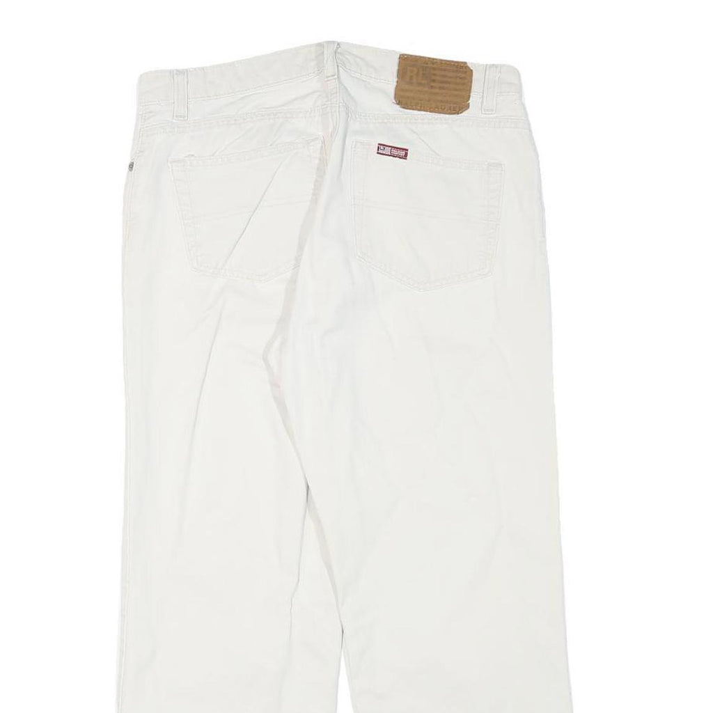 RALPH LAUREN POLO JEANS COMPANY Mens Cotton Blend White Regular Fit Straight Leg