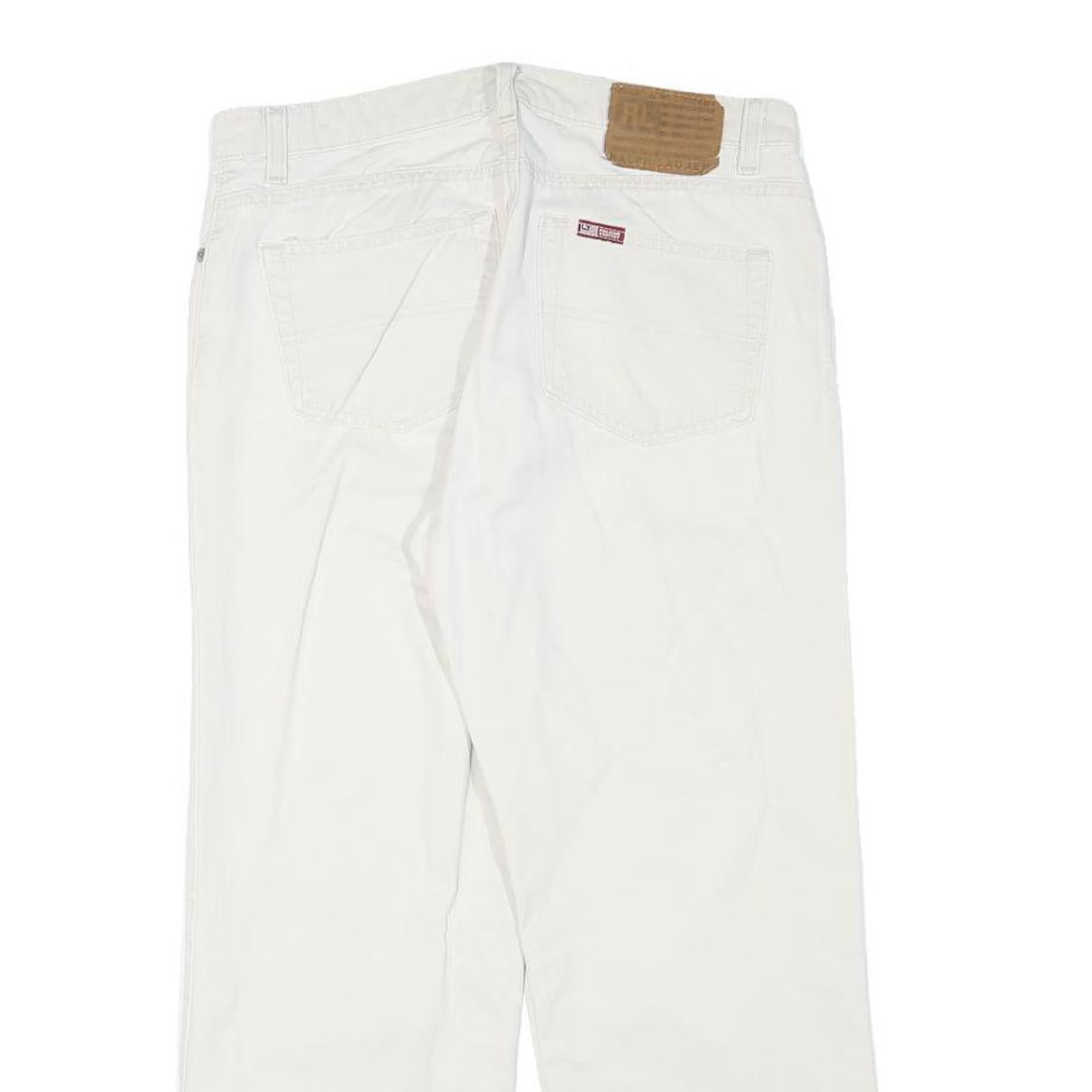 RALPH LAUREN POLO JEANS COMPANY Mens Cotton Blend White Regular Fit Straight Leg