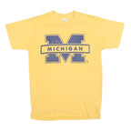 STREET WISE Womens Yellow Michigan Graphic T-Shirt L Short Sleeve Crew Neck