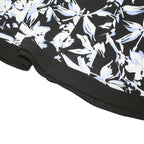 LAUREN RALPH LAUREN Womens Black & White Floral Fit & Flare Woven Sleeveless