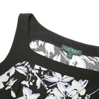LAUREN RALPH LAUREN Womens Black & White Floral Fit & Flare Woven Sleeveless