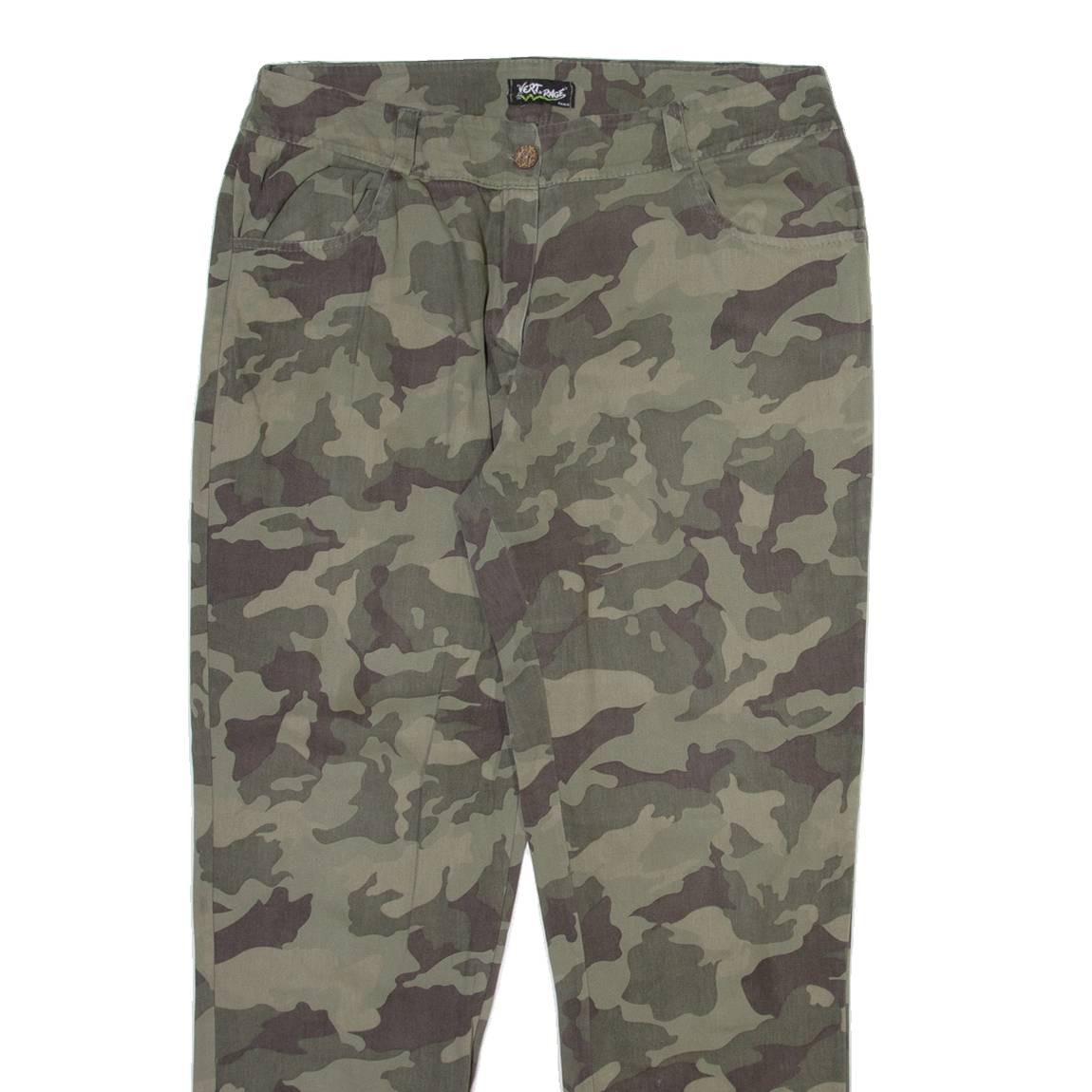 VERT DE RANGE Camo Womens Trousers Green Relaxed Tapered W32 L29