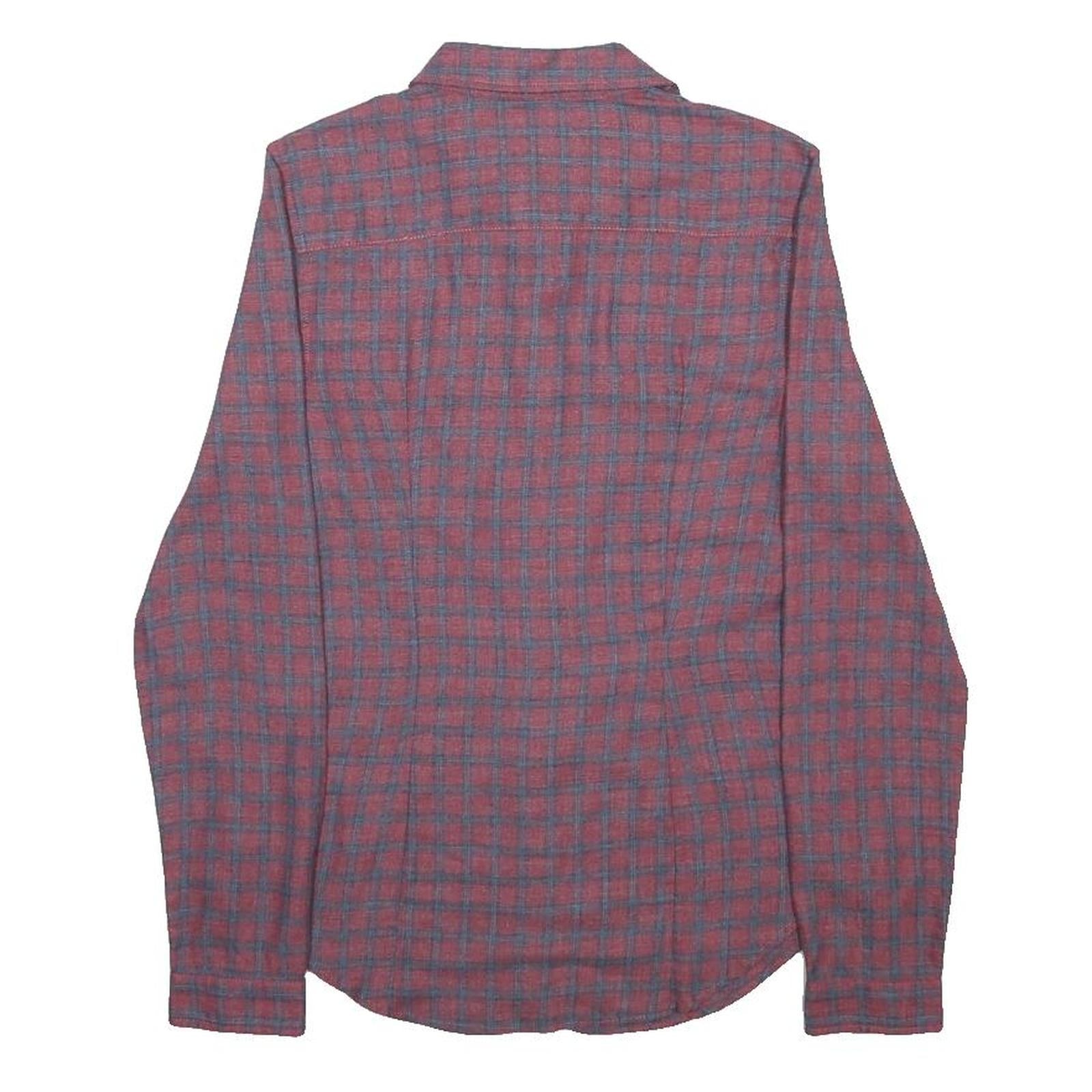 LEVI'S Womens Red & Blue Checked Shirt XS Long Sleeve Cotton Blend Classic