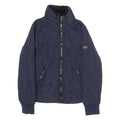 DIESEL Womens Quilted Jacket Blue Hooded M