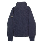 DIESEL Womens Quilted Jacket Blue Hooded M