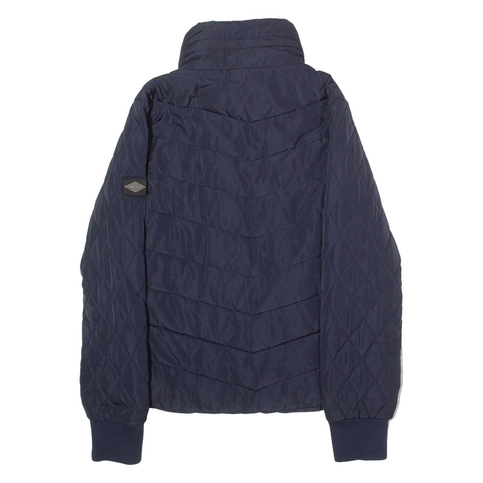 DIESEL Womens Quilted Jacket Blue Hooded M