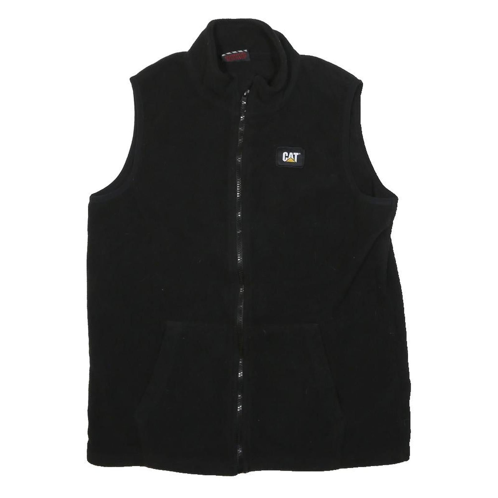 CAT Mens Black Workwear Jacket M Polyester Plain Zip Lightweight Comfortable