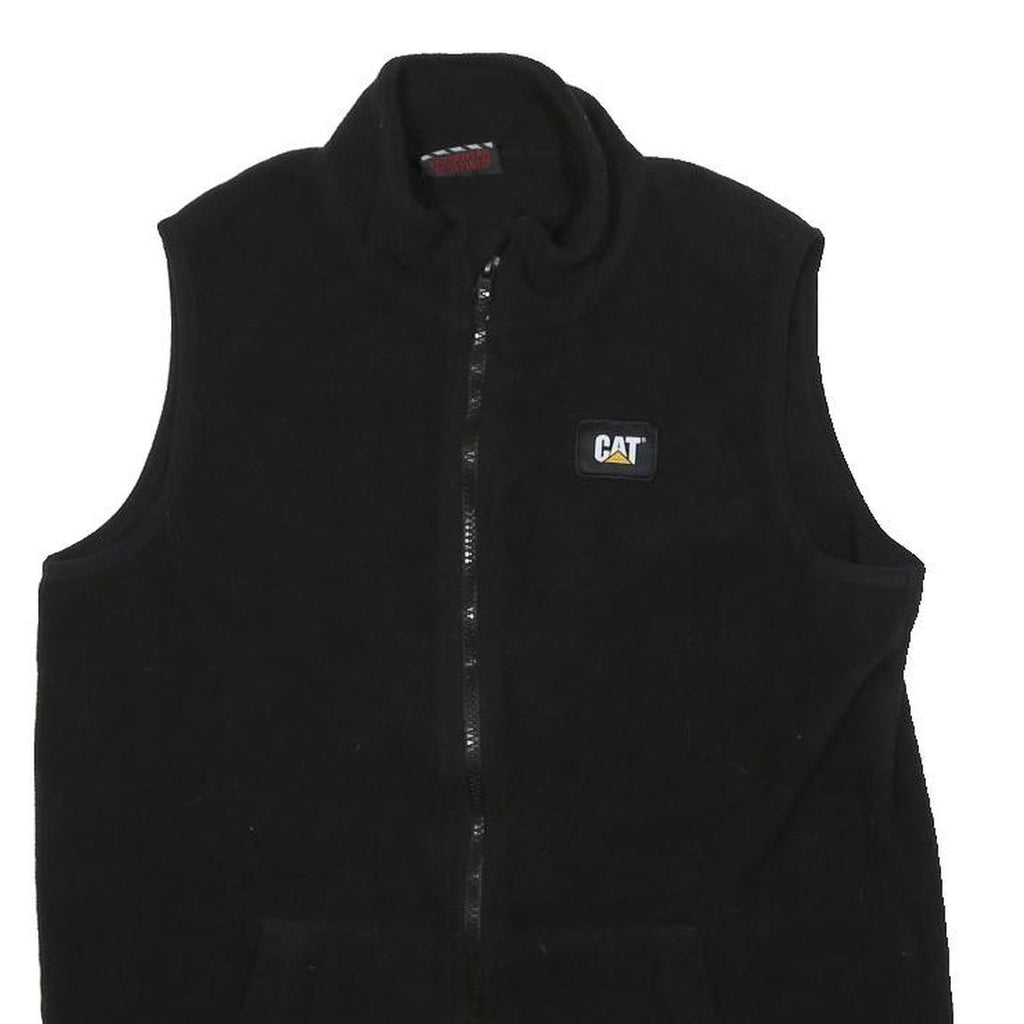 CAT Mens Black Workwear Jacket M Polyester Plain Zip Lightweight Comfortable