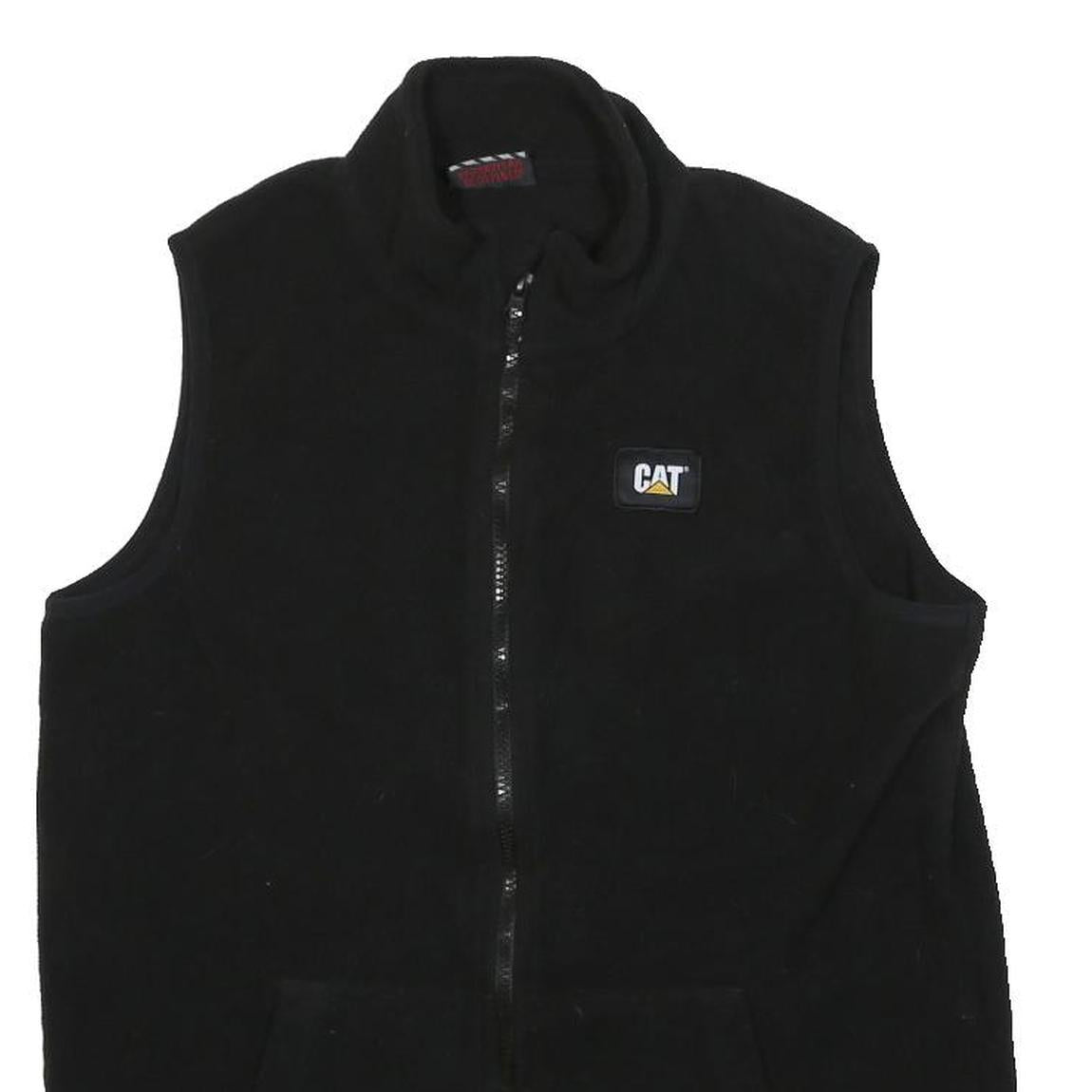 CAT Mens Black Workwear Jacket M Polyester Plain Zip Lightweight Comfortable