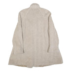 TEAM MODE Womens Beige Wool Blend Double Breasted Jacket M Herringbone Button