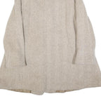 TEAM MODE Womens Beige Wool Blend Double Breasted Jacket M Herringbone Button