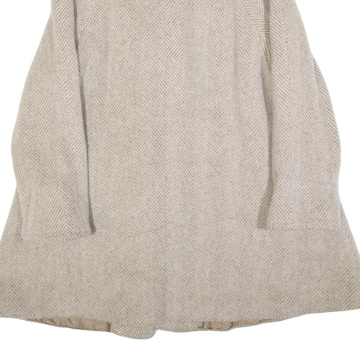 TEAM MODE Womens Beige Wool Blend Double Breasted Jacket M Herringbone Button