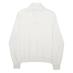 CHAPS Mens White Pullover Plain Crew Neck Basic Knit Jumper M Cotton Casual