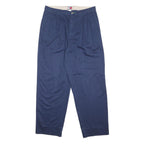 TOMMY HILFIGER Mens Blue Cotton Relaxed Straight Trousers W36 L31 Casual Zip Fly