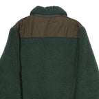 Mens Green & Brown Outdoor Polyester Fleece Jacket L Zip Pockets Casual Warm
