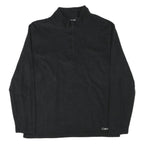 CALVIN KLEIN Mens Black Plain Pullover Jumper Crew Neck Polyester Blend L Zip