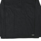 CALVIN KLEIN Mens Black Plain Pullover Jumper Crew Neck Polyester Blend L Zip