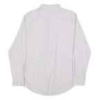 TOMMY HILFIGER Mens White & Red Stripe Shirt M Classic Fit Button-Down Collar
