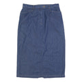 CLASSIC ELEMENTS Womens Blue Denim Midi Cotton Blend Straight Skirt M Casual
