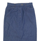 CLASSIC ELEMENTS Womens Blue Denim Midi Cotton Blend Straight Skirt M Casual