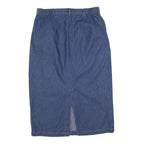 CLASSIC ELEMENTS Womens Blue Denim Midi Cotton Blend Straight Skirt M Casual
