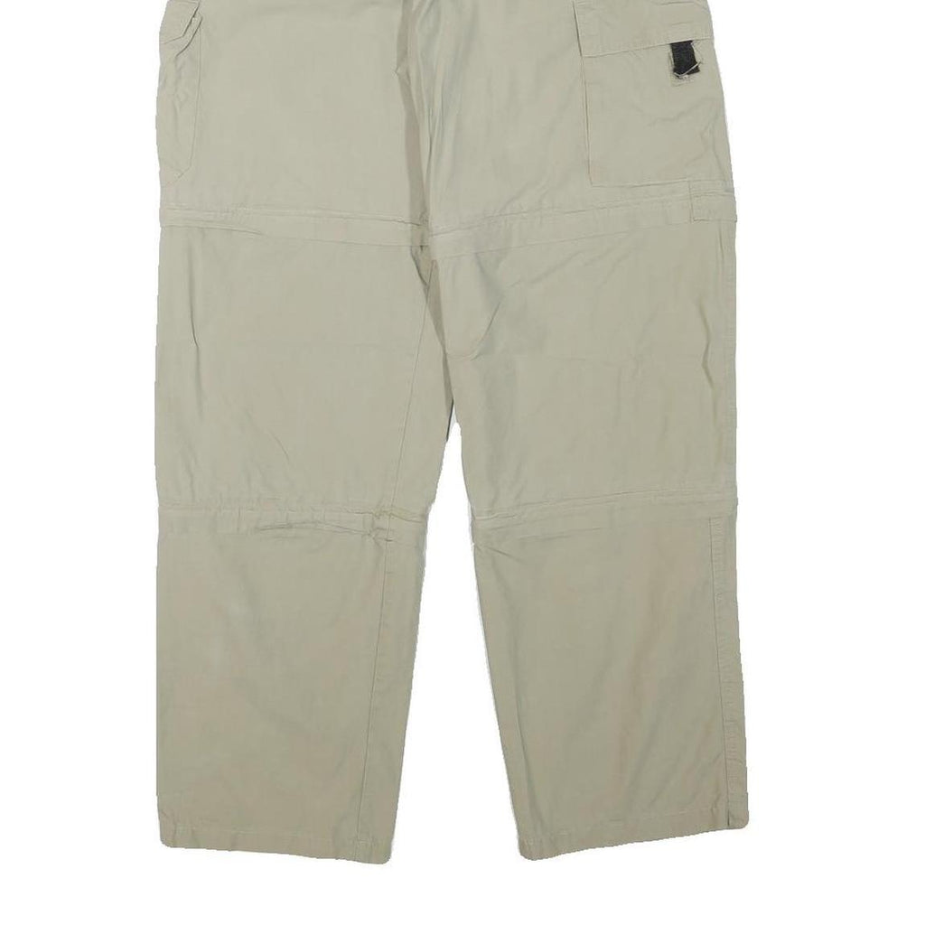LETS GO Mens Relaxed Beige Cargo Trousers W30 L30 Utility Zip Pockets