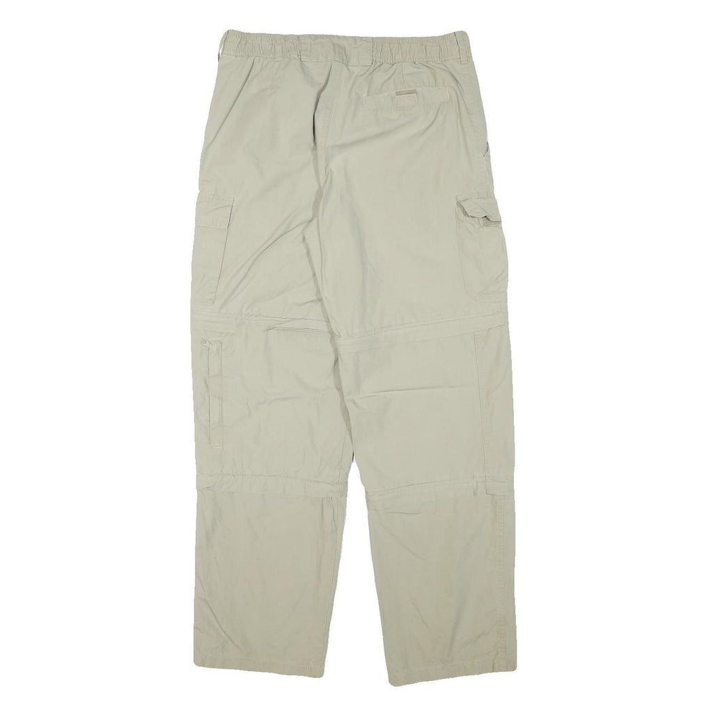 LETS GO Mens Relaxed Beige Cargo Trousers W30 L30 Utility Zip Pockets