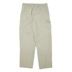 LETS GO Mens Relaxed Beige Cargo Trousers W30 L30 Utility Zip Pockets