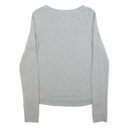 HOLLISTER Womens Grey Pullover Sweatshirt M Beaded Detail Cotton Blend