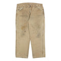 DICKIES Mens Relaxed Beige Cotton Blend Zip Trousers W40 L30 Workwear Casual