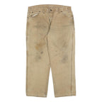 DICKIES Mens Relaxed Beige Cotton Blend Zip Trousers W40 L30 Workwear Casual
