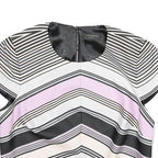 TED BAKER Womens Black & Pink Printed Short Sleeve Round Neck Top S Stylish