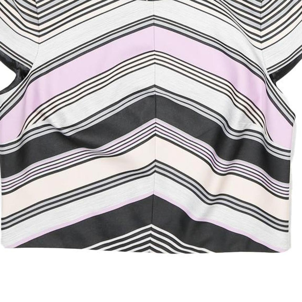 TED BAKER Womens Black & Pink Printed Short Sleeve Round Neck Top S Stylish