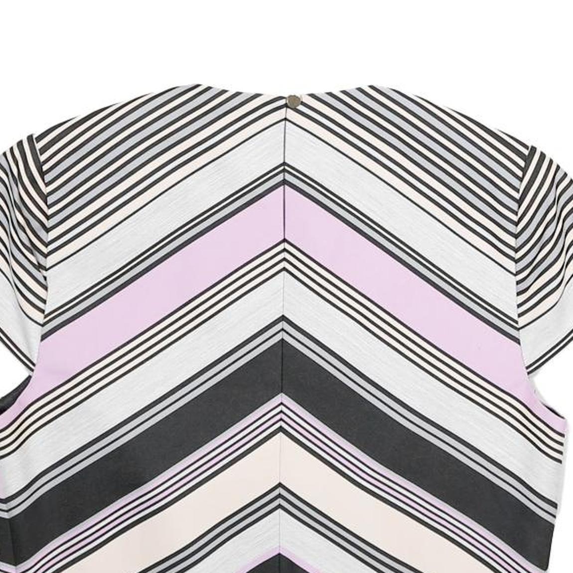 TED BAKER Womens Black & Pink Printed Short Sleeve Round Neck Top S Stylish