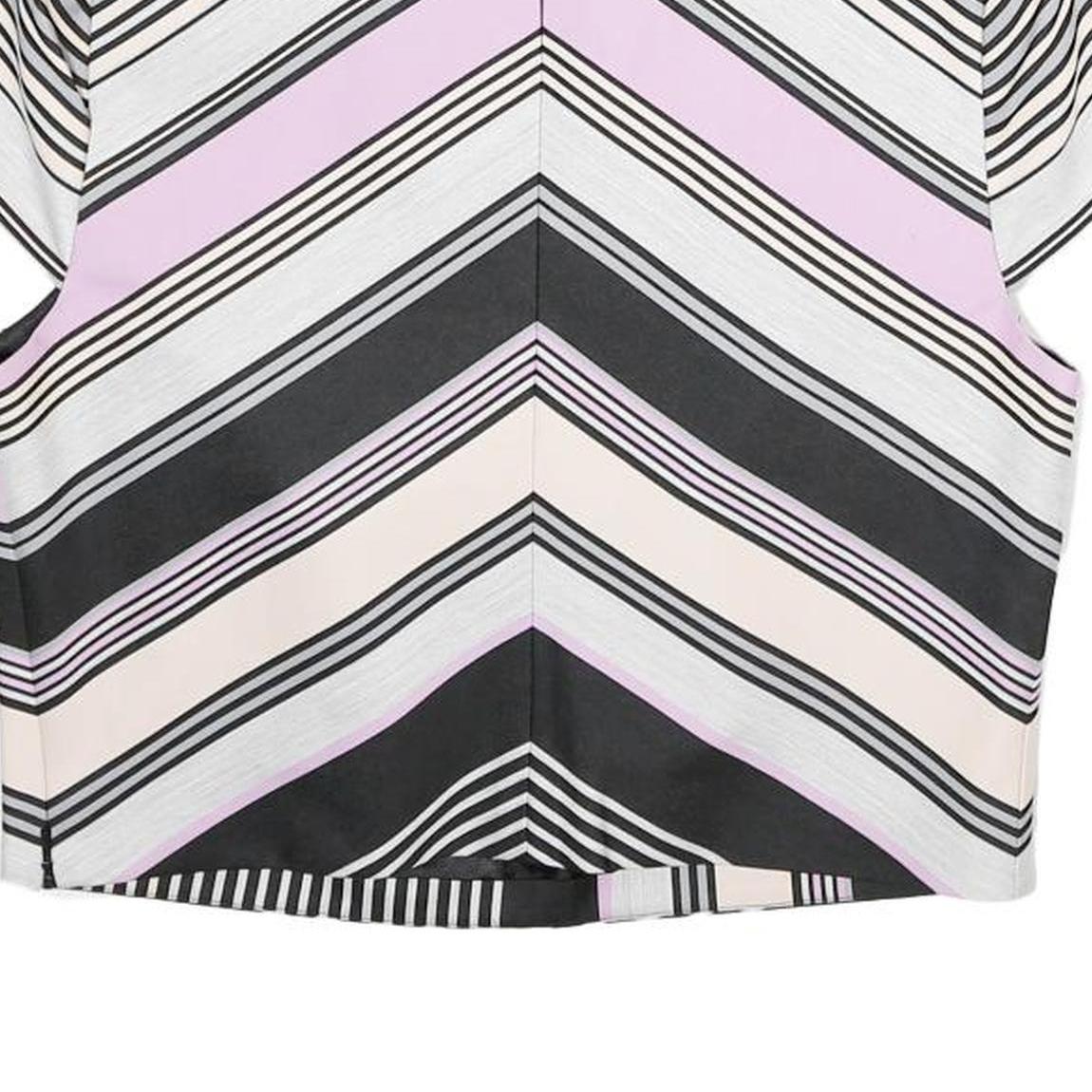 TED BAKER Womens Black & Pink Printed Short Sleeve Round Neck Top S Stylish