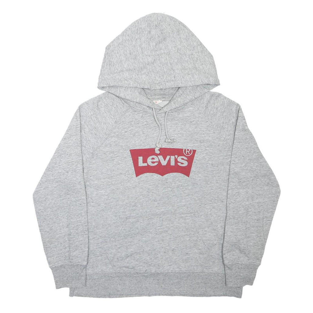 LEVI'S Mens Grey Hoodie M Cotton Blend Pullover Casual Drawstring