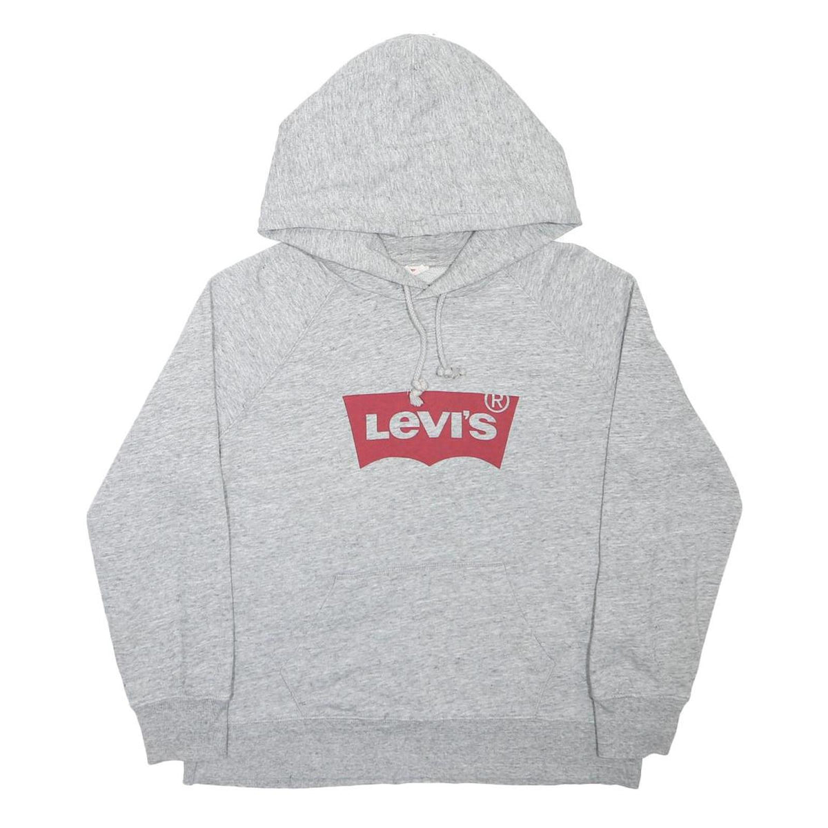 LEVI'S Mens Grey Hoodie M Cotton Blend Pullover Casual Drawstring