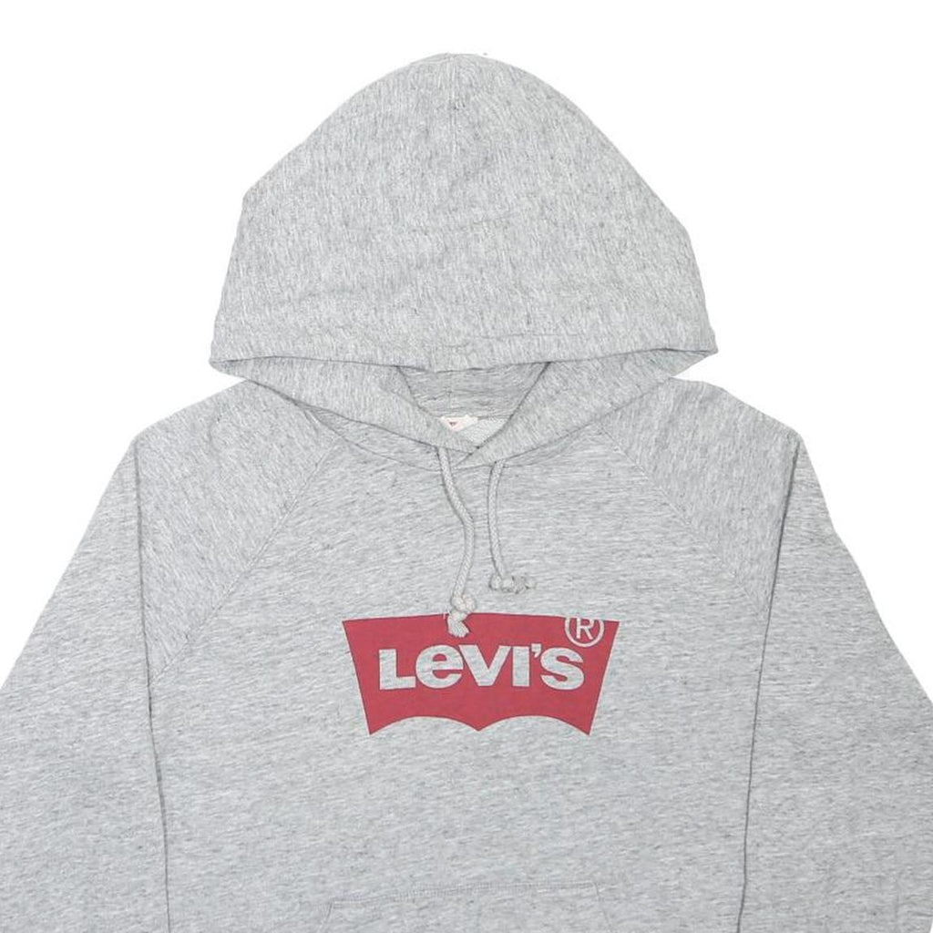 LEVI'S Mens Grey Hoodie M Cotton Blend Pullover Casual Drawstring