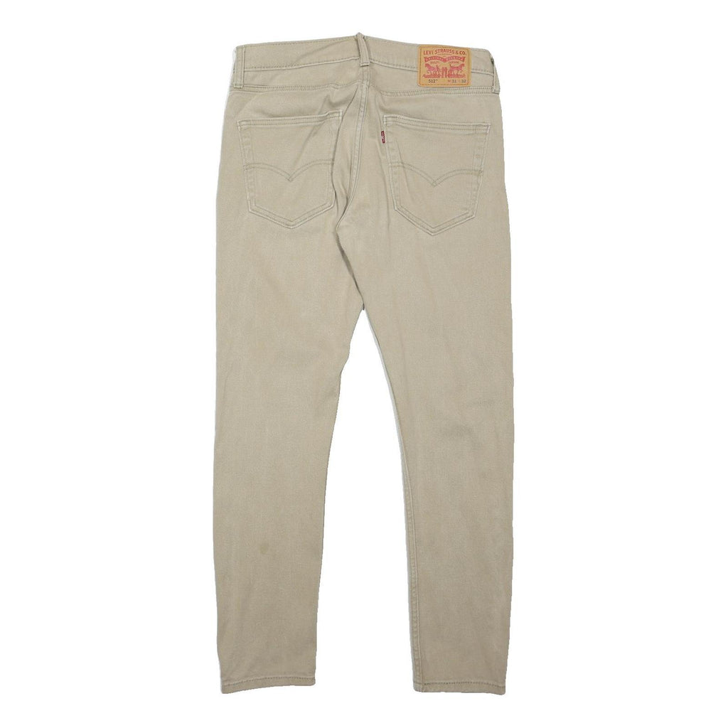 LEVI'S 512 Mens Jeans Beige Slim Skinny Denim Medium W32 L30 Stylish Zip