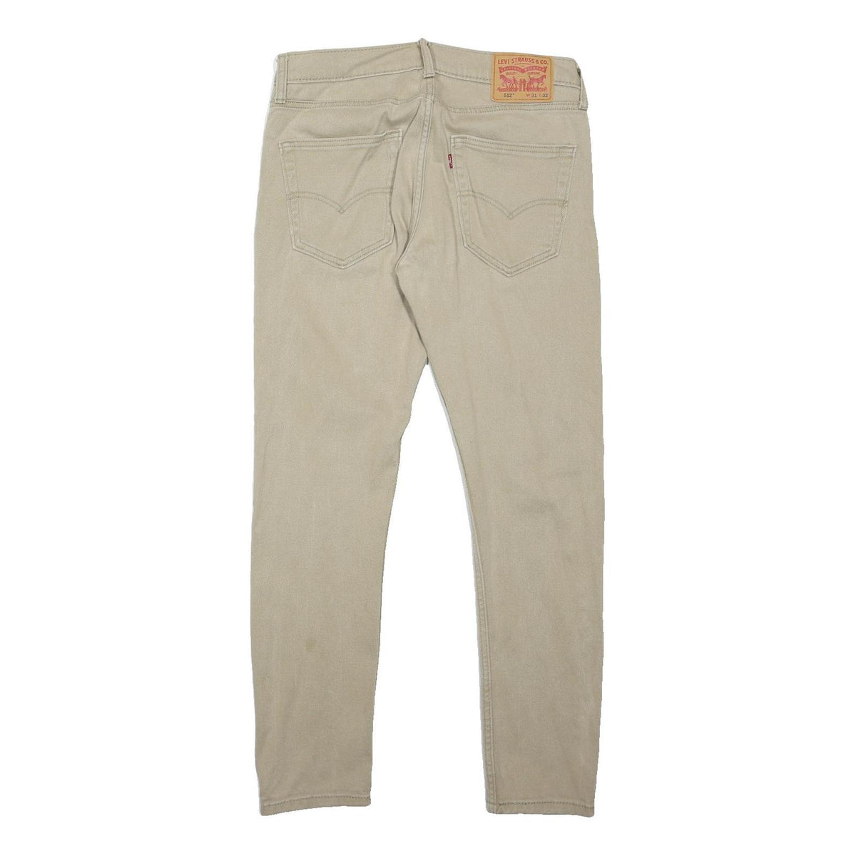 LEVI'S 512 Mens Jeans Beige Slim Skinny Denim Medium W32 L30 Stylish Zip