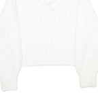 H&M Womens White Plain Jumper Collared Basic Knit S Soft Comfortable Stylish