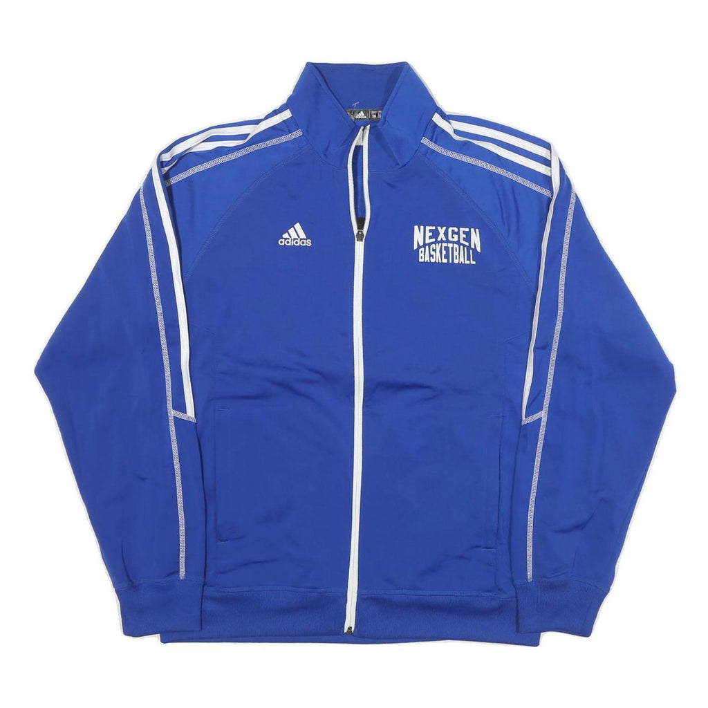 ADIDAS Mens Blue Zip Track Jacket M Polyester Blend Sport Basketball Casual