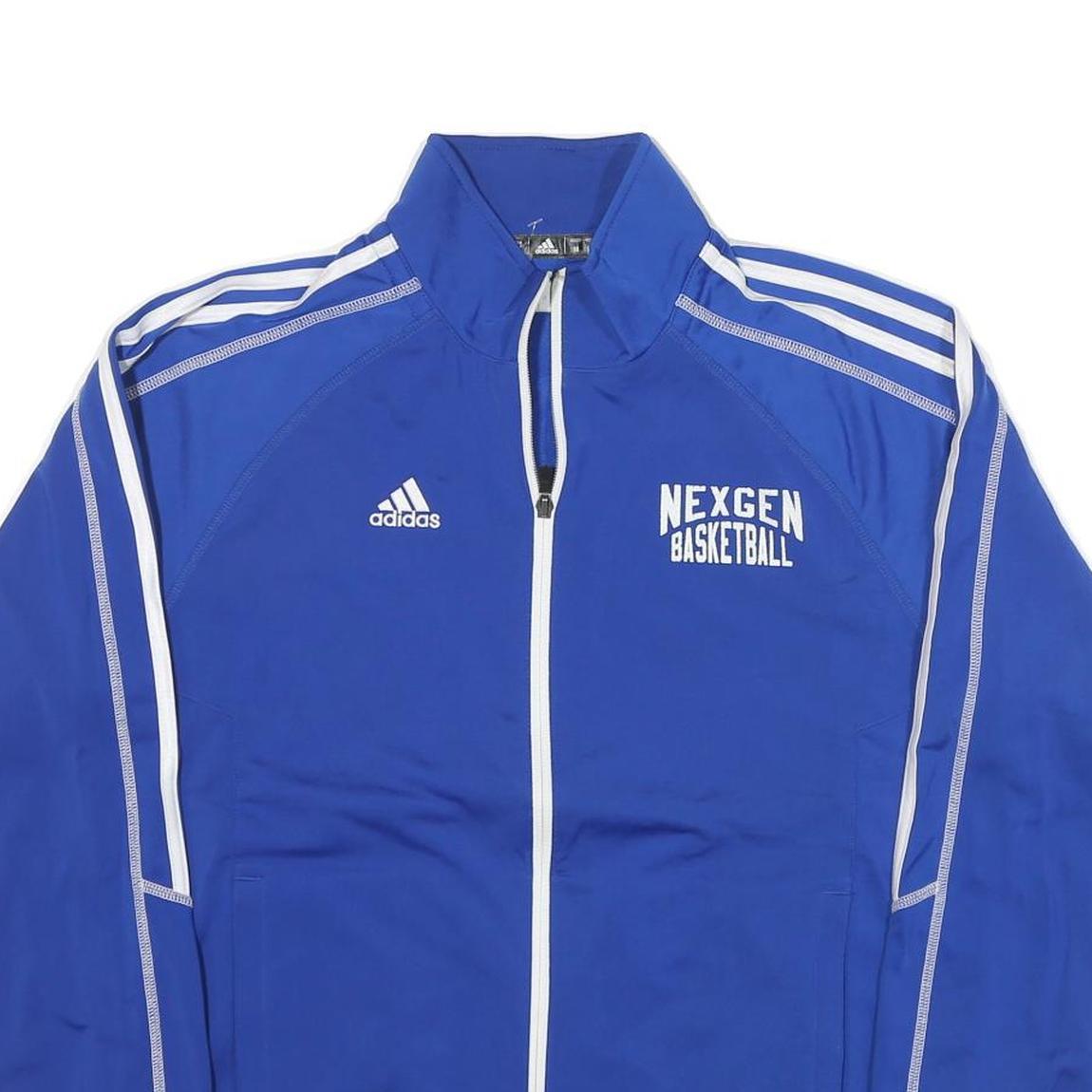 ADIDAS Mens Blue Zip Track Jacket M Polyester Blend Sport Basketball Casual