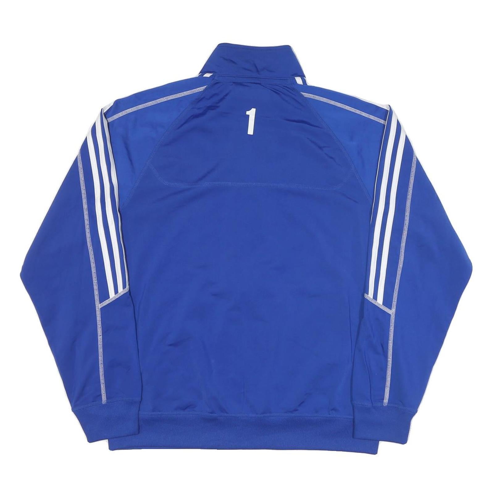 ADIDAS Mens Blue Zip Track Jacket M Polyester Blend Sport Basketball Casual