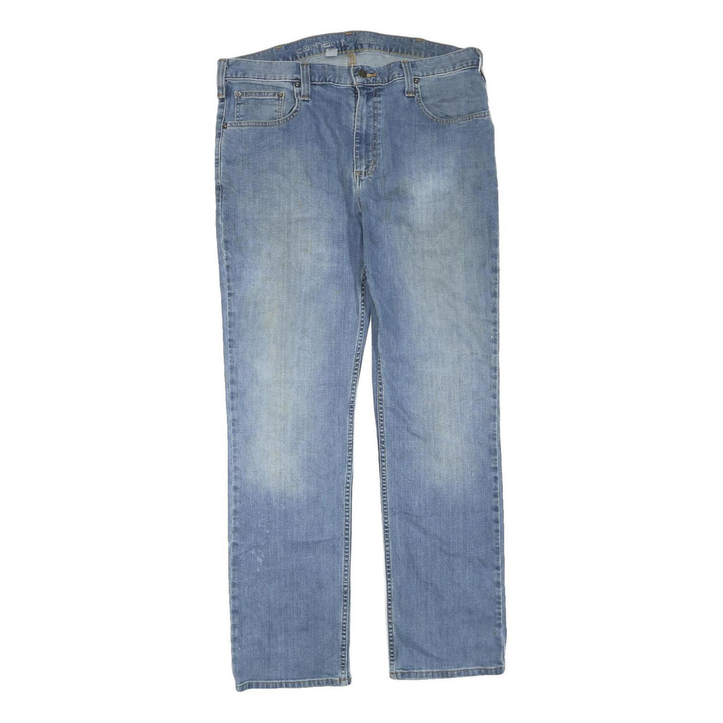 CARHARTT Mens Regular Fit Jeans Blue Denim W36 L32 Classic Zip Closure Casual