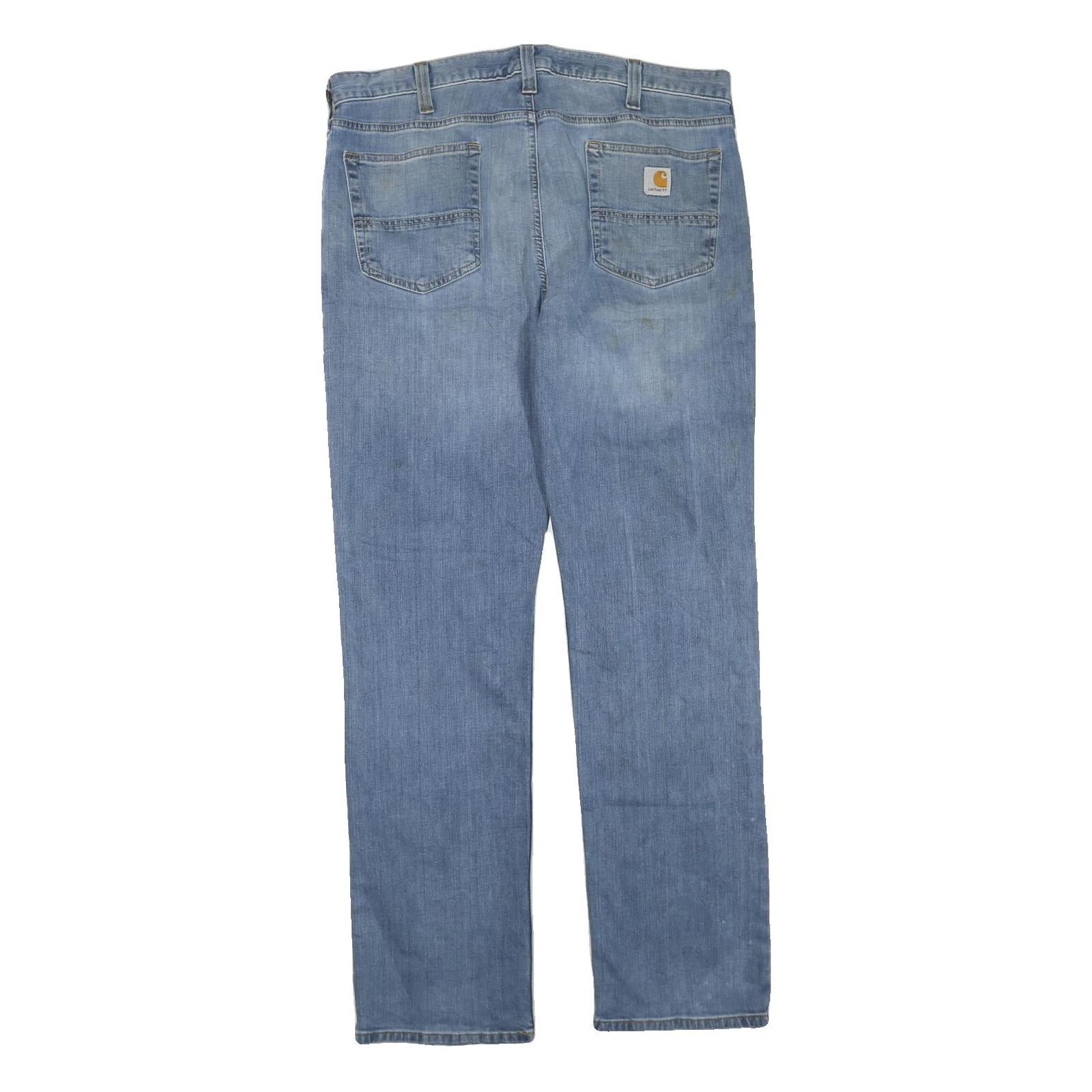 CARHARTT Mens Regular Fit Jeans Blue Denim W36 L32 Classic Zip Closure Casual