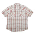 LEVI'S Mens White & Red Plaid Cotton Shirt XL Casual Button Pocket Short Sleeve