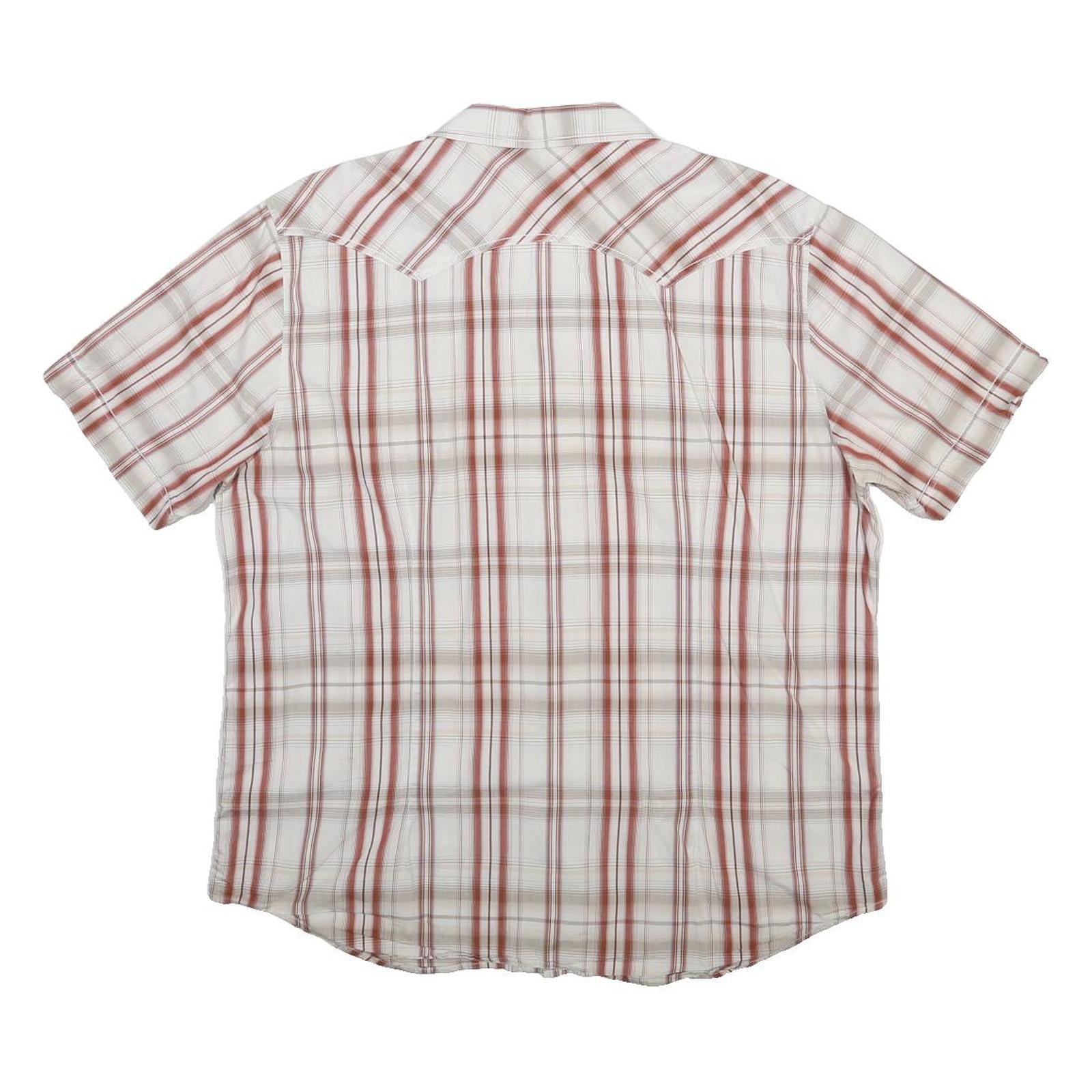 LEVI'S Mens White & Red Plaid Cotton Shirt XL Casual Button Pocket Short Sleeve