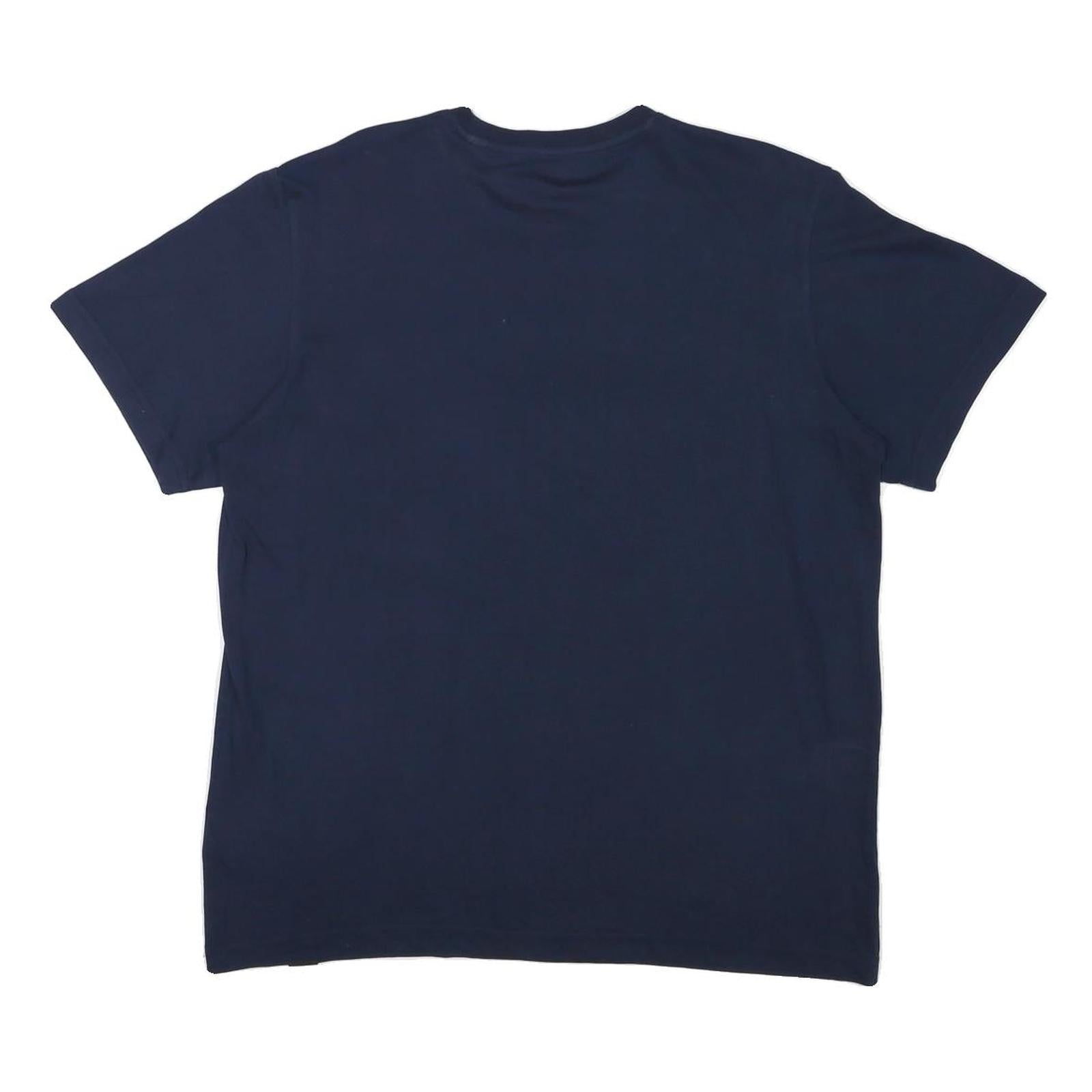 ADIDAS Mens Blue Logo T-Shirt L Short Sleeve Crew Neck Cotton Blend